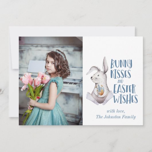 ハッピーイースター・バニー・ウィーズかわいい家族の写真 シーズンカード (正面)