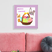 "ハッピーイースター"バニー キャンバスプリント (インサイチュ (リビング))