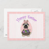 ハッピーイースター·パグ·ティーズ·アンド·ギ子供へフト、大人 シーズンポストカード (正面/裏面)