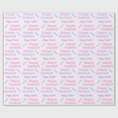 ハッピーイースター!パステルイースターテーマのタイポグラフィ ラッピングペーパー (フラット)