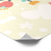 ハッピーイースター,ヒップスター,トレンディー,レトロ,ヴィンテージ,かわいい,おもしろい ポスター (角)