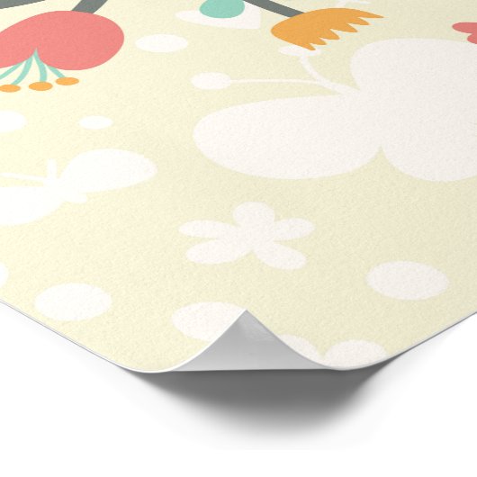 ハッピーイースター，ヒップスター，トレンディー，レトロ，ヴィンテージ，かわいい，おもしろい ポスター (角)