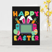 ハッピーイースター ビデオゲーム ウサギ ゲームコントローラー ガ カード (黄色い花)