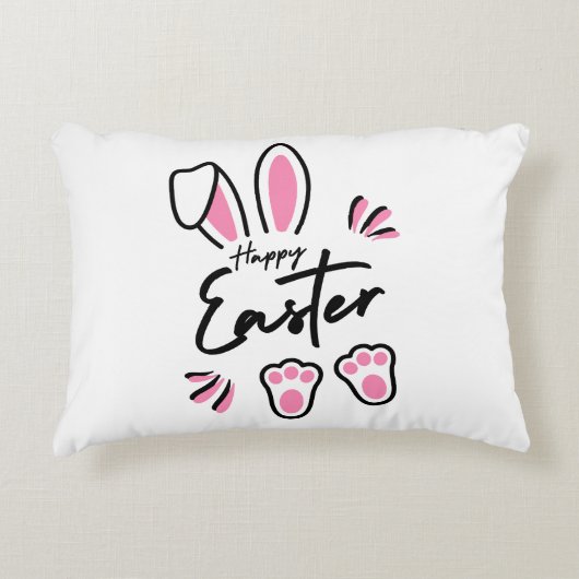 ハッピーイースター(ピンク) アクセントクッション (正面)