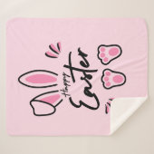 ハッピーイースター（ピンク） シェルパブランケット (正面(横))