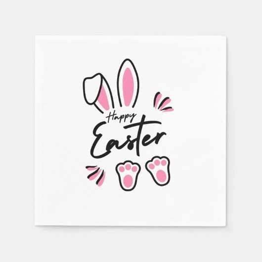 ハッピーイースター（ピンク） スタンダードカクテルナプキン (正面)