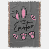 ハッピーイースター（ピンク） スローブランケット (正面縦)