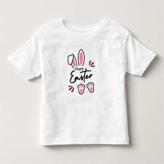 ハッピーイースター（ピンク） トドラーTシャツ (正面)