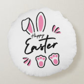 ハッピーイースター（ピンク） ラウンドクッション (裏面)