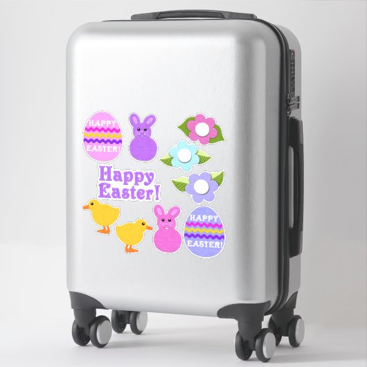 ハッピーイースター!フェイク感じ白ま澄んたはイースター シール (スーツケース)