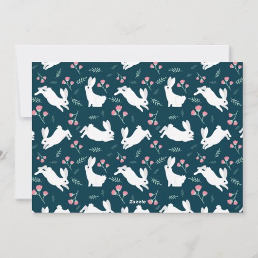 「ハッピーイースター」フローラ2フォトターコイズバニー シーズンカード (裏面)