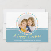 「ハッピーイースター」ブルーイースターリースカスタム写真 シーズンカード (正面)