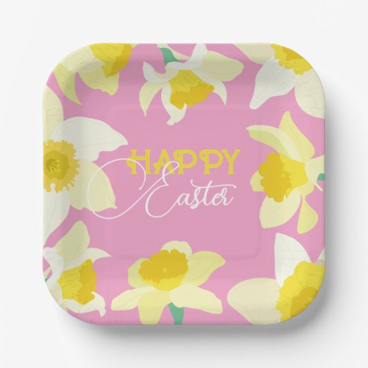 ハッピーイースター。 ペーパープレート (正面)