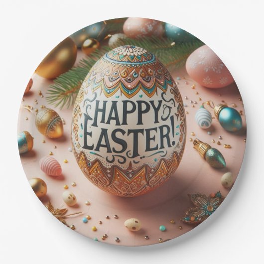 ハッピーイースター ペーパープレート (正面)