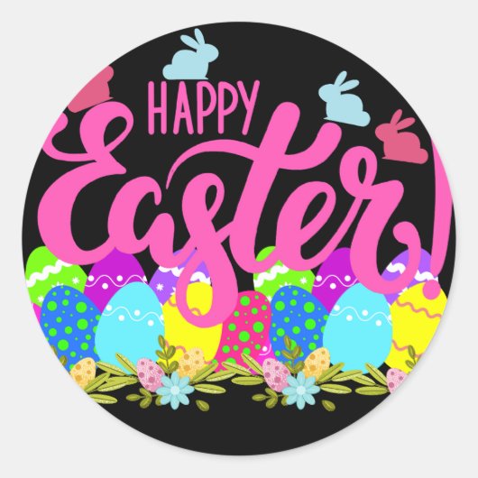 ハッピーイースター ラウンドシール (正面)