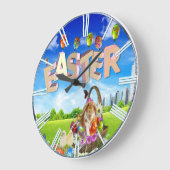 ハッピーイースター ラージ壁時計 (傾斜)