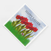 ハッピーイースター:レッドチューリップ花の写真卵 (コーナー)