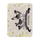 ハッピーイースター。ヴィンテージのルースター&ヘンズギフト マグネット (縦)