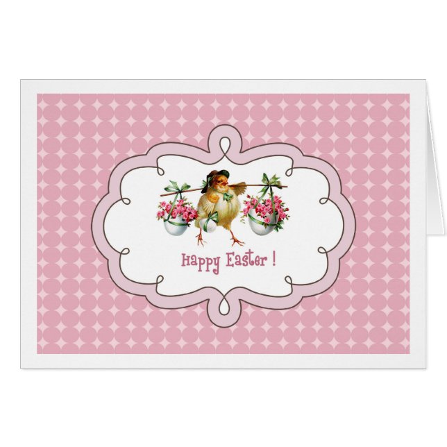 ハッピーイースター。ヴィンテージの案内応答カード (正面横)
