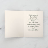 ハッピーイースター。ヴィンテージバニー シーズンカード (内部)