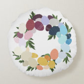 ハッピーイースター。ヴィンテージホリデー。 ラウンドクッション (裏面)