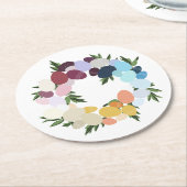 ハッピーイースター。ヴィンテージホリデー。 ラウンドペーパーコースター (アングル)