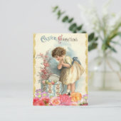 ハッピーイースター ヴィンテージ イースターエッグ 個人名入れ ポストカード (スタンド正面)
