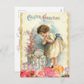 ハッピーイースター ヴィンテージ イースターエッグ 個人名入れ ポストカード (正面/裏面)
