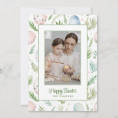 ハッピーイースター |写真カスタムと名前 |植物学 シーズンカード (正面)