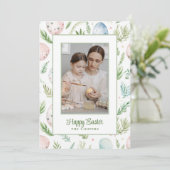 ハッピーイースター |写真カスタムと名前 |植物学 シーズンカード (スタンド正面)