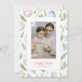 ハッピーイースター |写真カスタムと名前 |植物学 シーズンカード (正面)