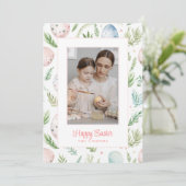 ハッピーイースター |写真カスタムと名前 |植物学 シーズンカード (スタンド正面)