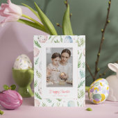 ハッピーイースター |写真カスタムと名前 |植物学 シーズンカード