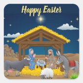 ハッピーイースター-出生 | スクエアシール (正面)