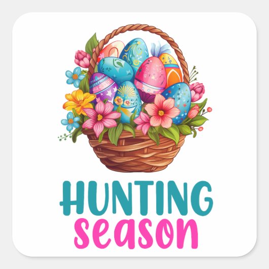 ハッピーイースター – 動物 スクエアシール (正面)