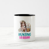 ハッピーイースター – 動物 ツートーンマグカップ (中央)