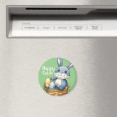 ハッピーイースター、卵かご入りバニー マグネット (インサイチュ (食洗機))