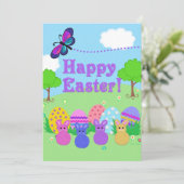 ハッピーイースター!卵感じと虫のように見える シーズンカード (スタンド正面)