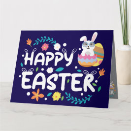 ハッピーイースター、卵、バニー&フラワー カード