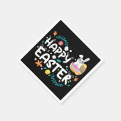 ハッピーイースター、卵、バニー&フラワー スタンダードカクテルナプキン (角)