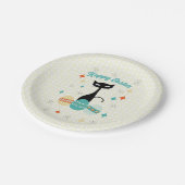 ハッピーイースター、原子時代、ミッドセンチュリーモダン猫 ペーパープレート (アングル)