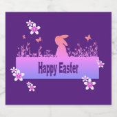 ハッピーイースター、夢うさぎ スパークリングワインラベル (シングルラベル)