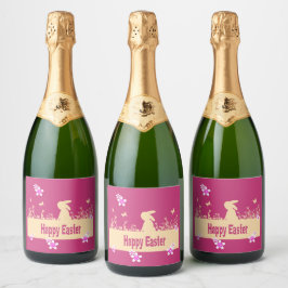 ハッピーイースター、夢うさぎ スパークリングワインラベル