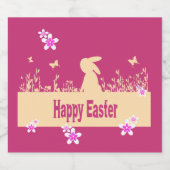 ハッピーイースター、夢うさぎ スパークリングワインラベル (シングルラベル)