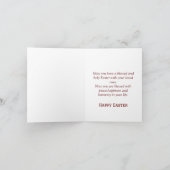 ハッピーイースター。天使と子羊。花 シーズンカード (内部)