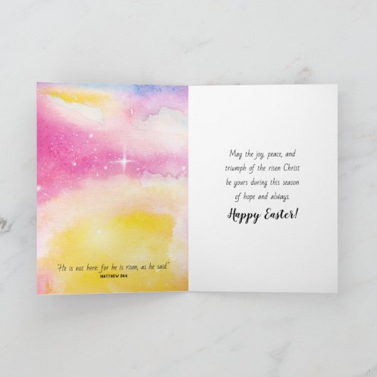 ハッピーイースター、宗教的 – 彼は上昇しているホリデーカード シーズンカード (内部)