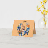 「ハッピーイースター、幸せな春」挨拶 カード (黄色い花)