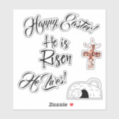 ハッピーイースター、彼は生き返っている! シール (シート)