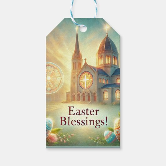 「ハッピーイースター：愛と笑いの日」 ギフトタグ (正面)