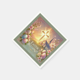 「ハッピーイースター：愛と笑いの日」 スタンダードカクテルナプキン